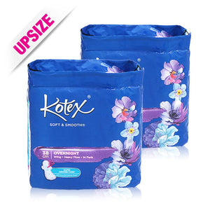 Kotex Pads Soft & Smooth Overnight Wing 38cm 14x2pcs