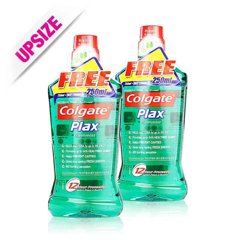 Colgate Plax Freshmint Mouthwash 1Ltrx2pcs