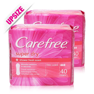 Carefree Super Dry Shower Fresh Scent Liners 40pcsx2