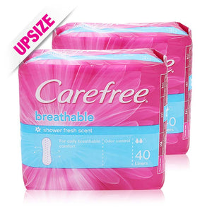 Carefree Breathable Shower Fresh Scent Liners 40pcsx2