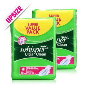 Whisper Ultra Clean Regular Flow Sanitary Pads Wing 2x20pcsx2