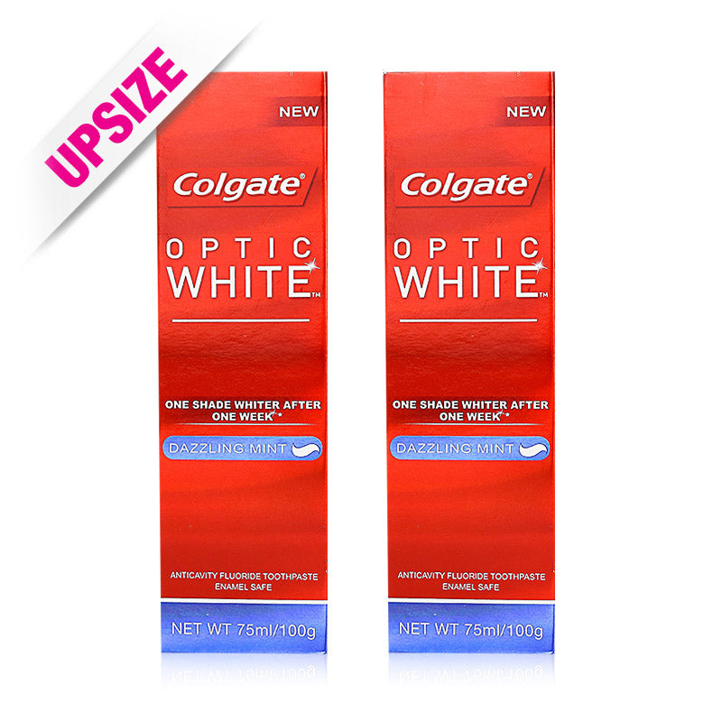 Colgate Optic White Dazzling Mint Anticavity Fluoride Toothpaste 100gX2