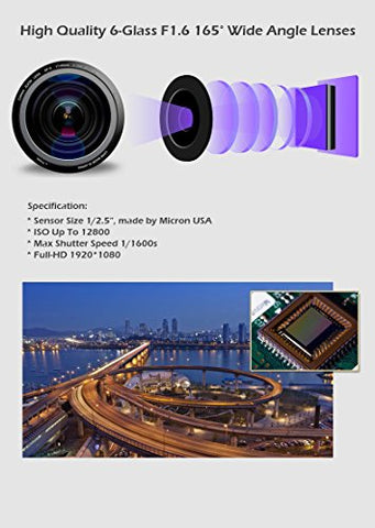 KDLINKS X1 Full-HD 1920*1080 165 Wide Angle Car Dashboard Camcorder with GPS, G-Sensor & WDR Superior Night Mode