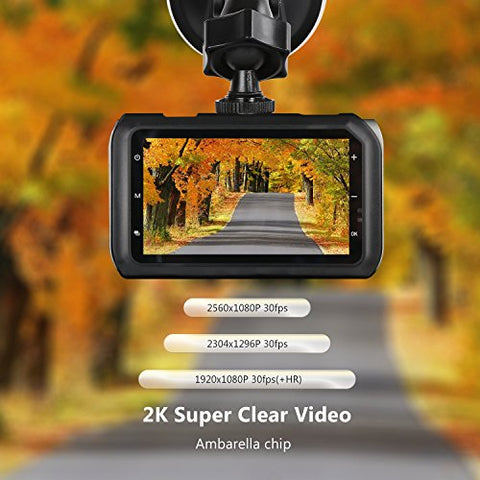 Z-Edge Z3 3-Inch 2K Ultra Full HD Car DVR with G-sensor, WDR, Ambarella Chip and 32GB Card