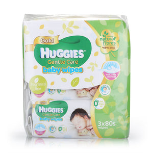 Huggies Baby Wipes Gentle Care (80sx3) 1pcs
