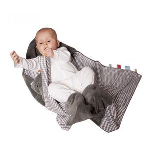 Snoozebaby Wrap Blanket - Hippo Grey (Organic Cotton)