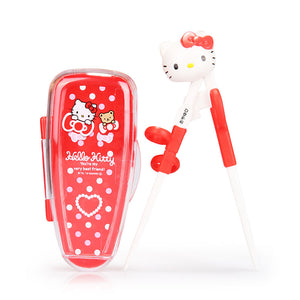 Hello Kitty D-Cut Training Chopstick with Case 1pcs