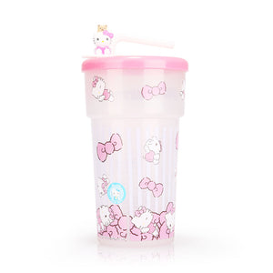 Hello Kitty Mascot Straw Cup-Pink 450ml 1pcs