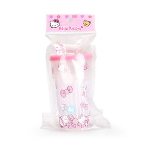 Hello Kitty Mascot Straw Cup-Pink 450ml 1pcs
