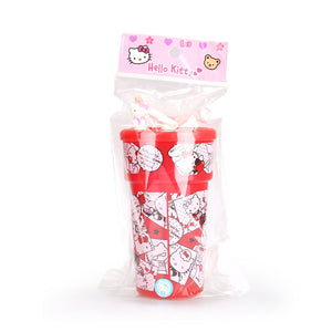 Hello Kitty Mascot Straw Cup-Red 450ml 1pcs