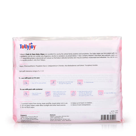 Tollyjoy Fresh and Clean Baby Wipes 3x84sheets