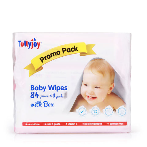 Tollyjoy Refreshing Baby Wipes Plus Box 3x84sheets