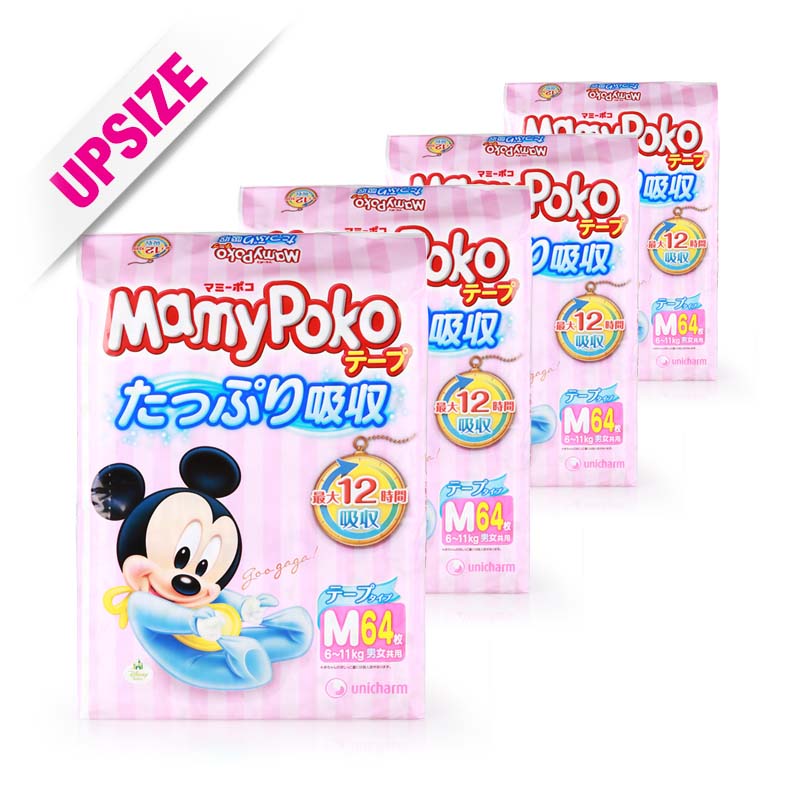 Mamy Poko Open Tape Mickey Mouse M (case) 64x4pcs