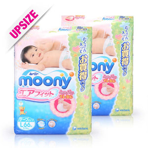 Moony Air Fit Tape Diapers L (case)66x2pcs