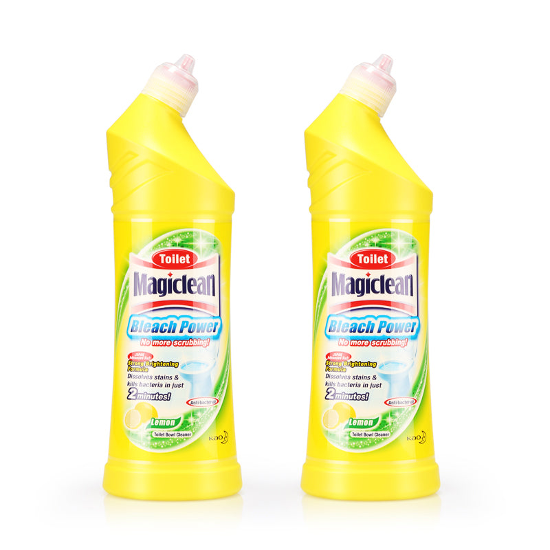 Magiclean Bleach Power Toilet Bowl Cleaner Lemon 500mlx2pcs