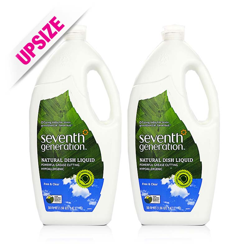 Seventh Generation Dish Liquid - Free & Clear 50oz x2pcs