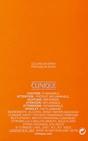 Happy By Clinique For Men. Cologne Spray 3.4 Ounces