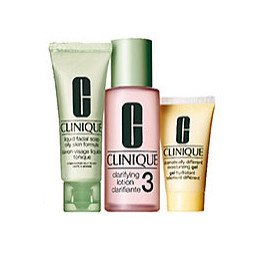 Clinique 3 Steps system for Oily / Oily Combination Skin Set: dramatically moisturizing Gel 4.2 oz / 125 ml + Clarifying Lotion 3 13.5 oz / 400 ml + Liquid Facial Soap Oily Skinild 6.7 oz / 200 ml