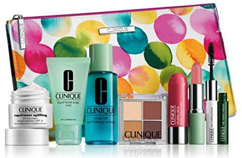 NEW 2015 Clinique 8 Pcs Makeup Skincare Gift Set with Repairwear Uplifting Firming Cream & More! ($85+ Value)