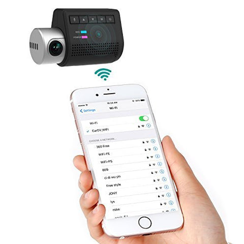 AUKEY Dash Cam, HD 1080P Real View Rotatable Car DVR with Wi-Fi, Mini Covert Versatile Video Camera with G-Sensor WDR