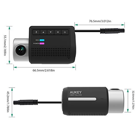 AUKEY Dash Cam, HD 1080P Real View Rotatable Car DVR with Wi-Fi, Mini Covert Versatile Video Camera with G-Sensor WDR