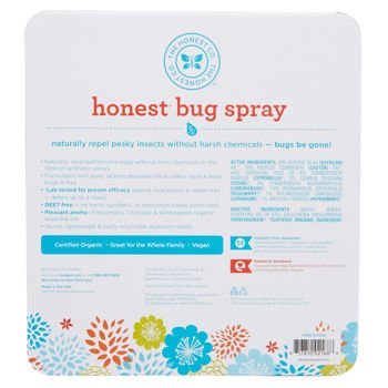 Pack 2 Honest Bug Spray Naturally Repel Insects without Harsh Chemicals 4 fl oz - Safe With Organic Essential Oils