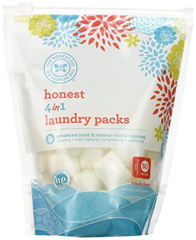 The Honest Company Laundry Pods, 4-in-1 - Unscented - 50 ct