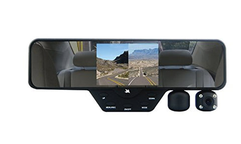 Falcon Zero F360 HD DVR Dual Dash Cam, Rear View Mirror, 1080p, 32GB SD Card (Black)