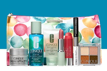 NEW 2015 Clinique 8 Pcs Makeup Skincare Gift Set with Repairwear Uplifting Firming Cream & More! ($85+ Value)