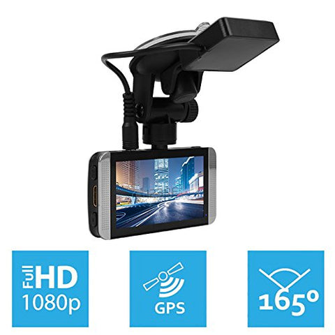 KDLINKS X1 Full-HD 1920*1080 165 Wide Angle Car Dashboard Camcorder with GPS, G-Sensor & WDR Superior Night Mode