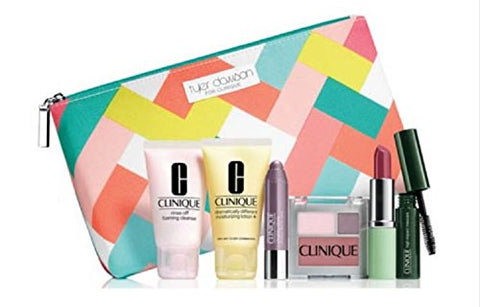 Clinique Skin Care Makeup 7 Pc Gift Set Travel Size Violets Spring 2015 Tyler Dawson Makeup Bag